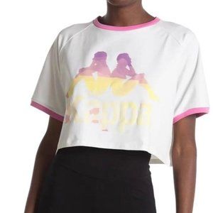 Kappa XL Active Authentic Sand Caraff Cropped Graphic Short Sleeve T-Shirt